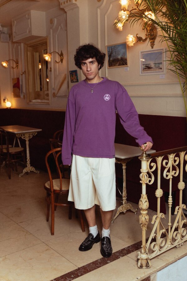 Camiseta Morada Garment Dye ENETE - Feel Your Essence - Long Sleeve - Origen Edition - Imagen 5