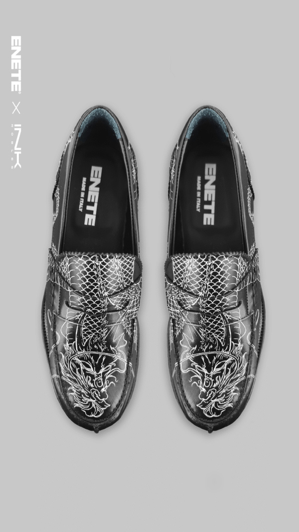 Mocasines Negros ENETE® - Tattooed Leather - Edición Dragón - Imagen 6