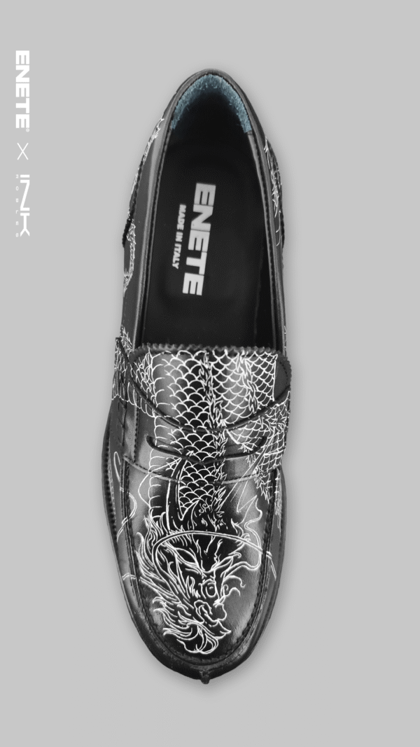 Mocasines Negros ENETE® - Tattooed Leather - Edición Dragón - Imagen 3
