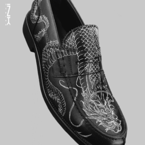 Mocasines Negros ENETE® - Tattooed Leather - Edición Dragón