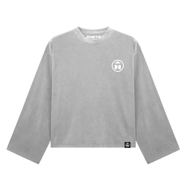 Camiseta Gris Garment Dye ENETE – Feel Your Essence – Long Sleeve - Origen Edition