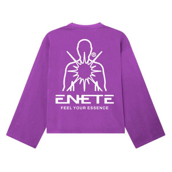 Camiseta Morada Garment Dye ENETE - Feel Your Essence - Long Sleeve - Origen Edition - Imagen 2
