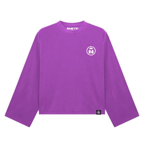 Camiseta Morada Garment Dye ENETE - Feel Your Essence - Long Sleeve - Origen Edition