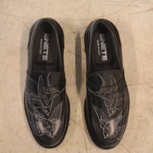 Mocasines Negros ENETE - Tattooed Leather - Edición Golondrinas