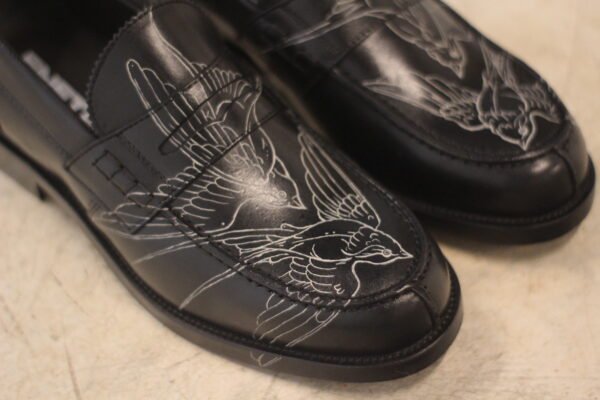 Mocasines Negros ENETE - Tattooed Leather - Edición Golondrinas - Imagen 5