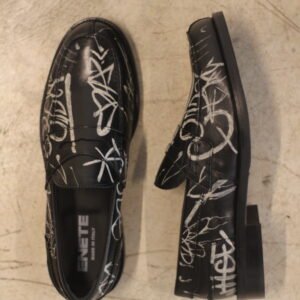 Mocasines Negros ENETE - Tattooed Leather - Edición Graffiti