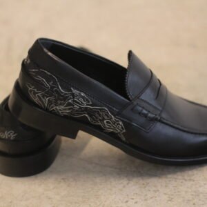 Mocasines Negros ENETE - Tattooed Leather - Edición Galgos