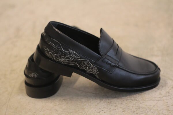 Mocasines Negros ENETE - Tattooed Leather - Edición Galgos
