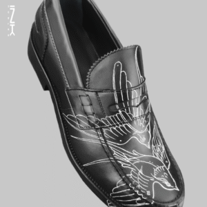 Mocasines Negros ENETE - Tattooed Leather - Edición Golondrinas